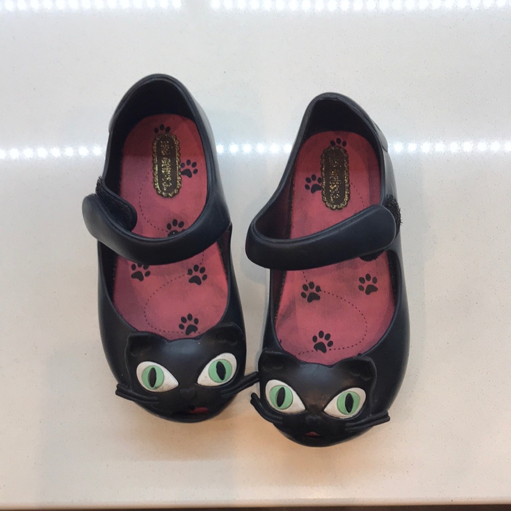 Mini Melissa black cat Mary Janes